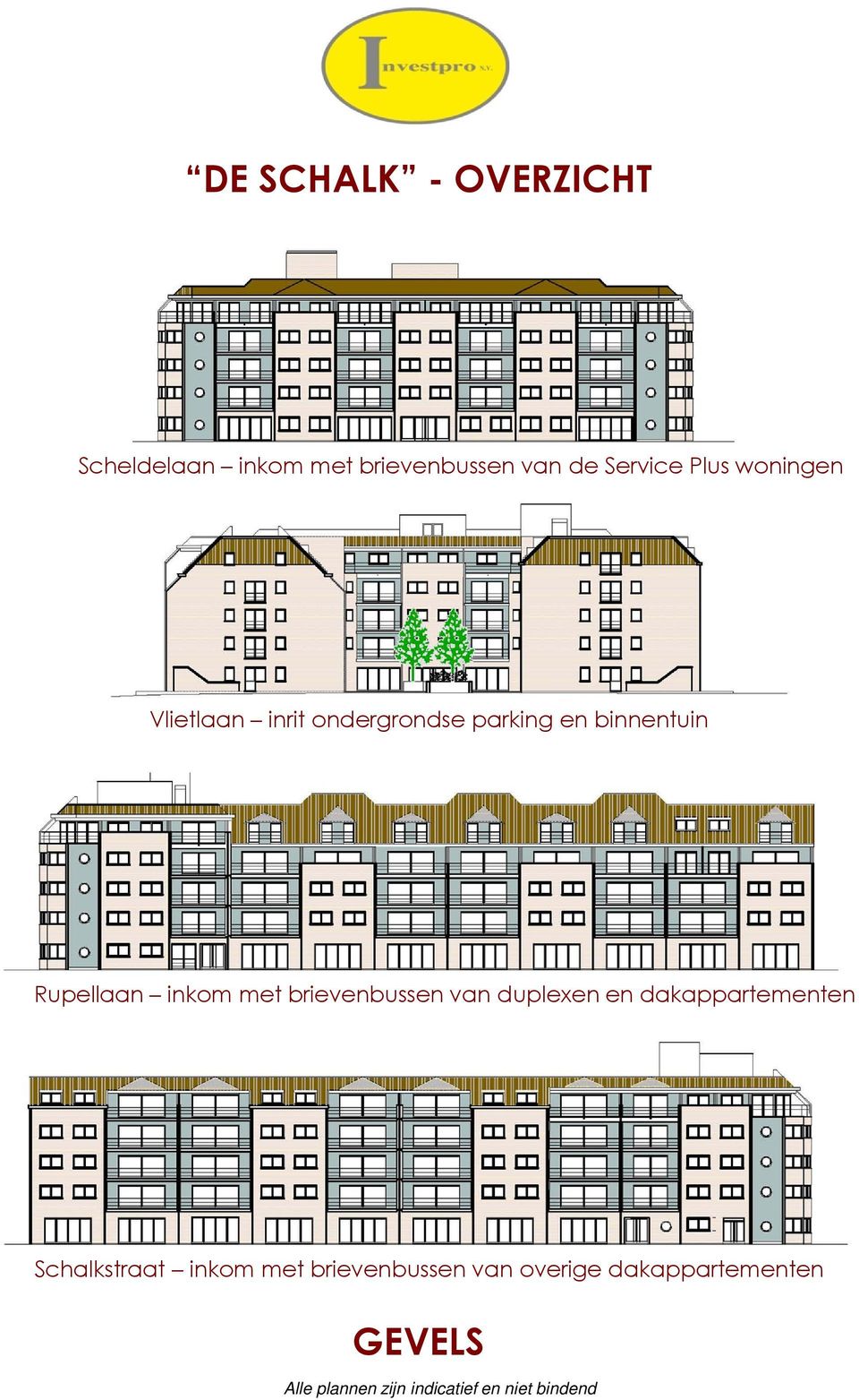 brievenbussen van duplexen en dakappartementen Schalkstraat inkm met