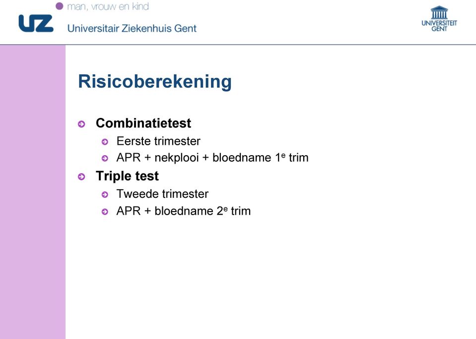 bloedname 1 e trim Triple test