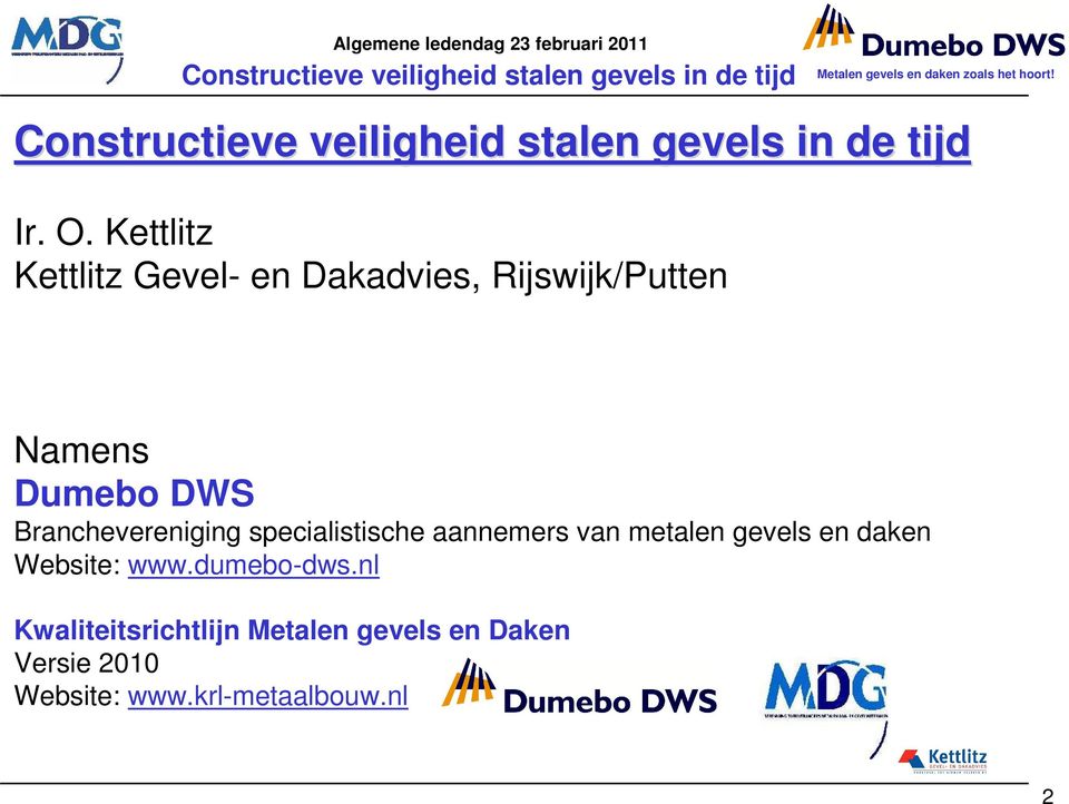 Dumebo DWS Branchevereniging specialistische aannemers van metalen