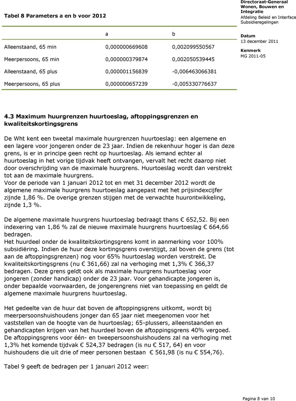 3 Maximum huurgrenzen huurtoeslag, aftoppingsgrenzen en kwaliteitskortingsgrens De Wht kent een tweetal maximale huurgrenzen huurtoeslag: een algemene en een lagere voor jongeren onder de 23 jaar.