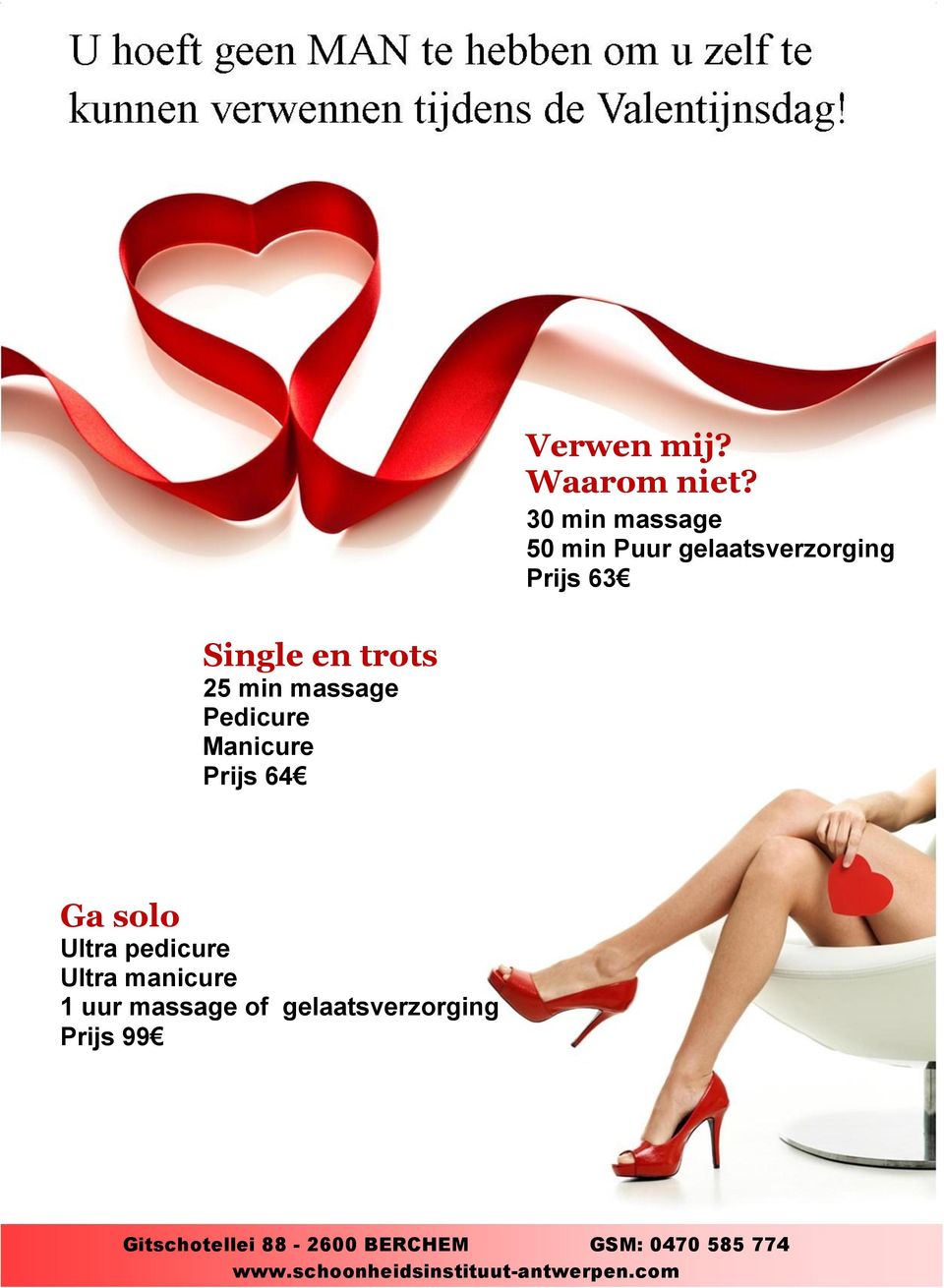 Single en trots 25 min massage Pedicure Manicure Prijs