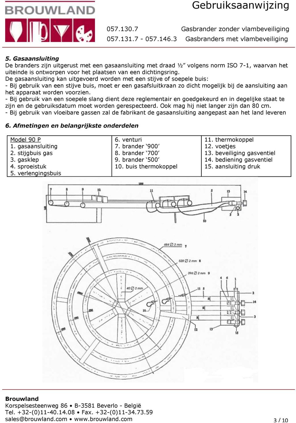 voorzien. - Bij gebruik van een soepele slang dient deze reglementair en goedgekeurd en in degelijke staat te zijn en de gebruiksdatum moet worden gerespecteerd.