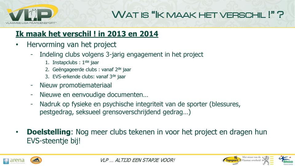 Geëngageerde clubs : vanaf 2 de jaar 3.