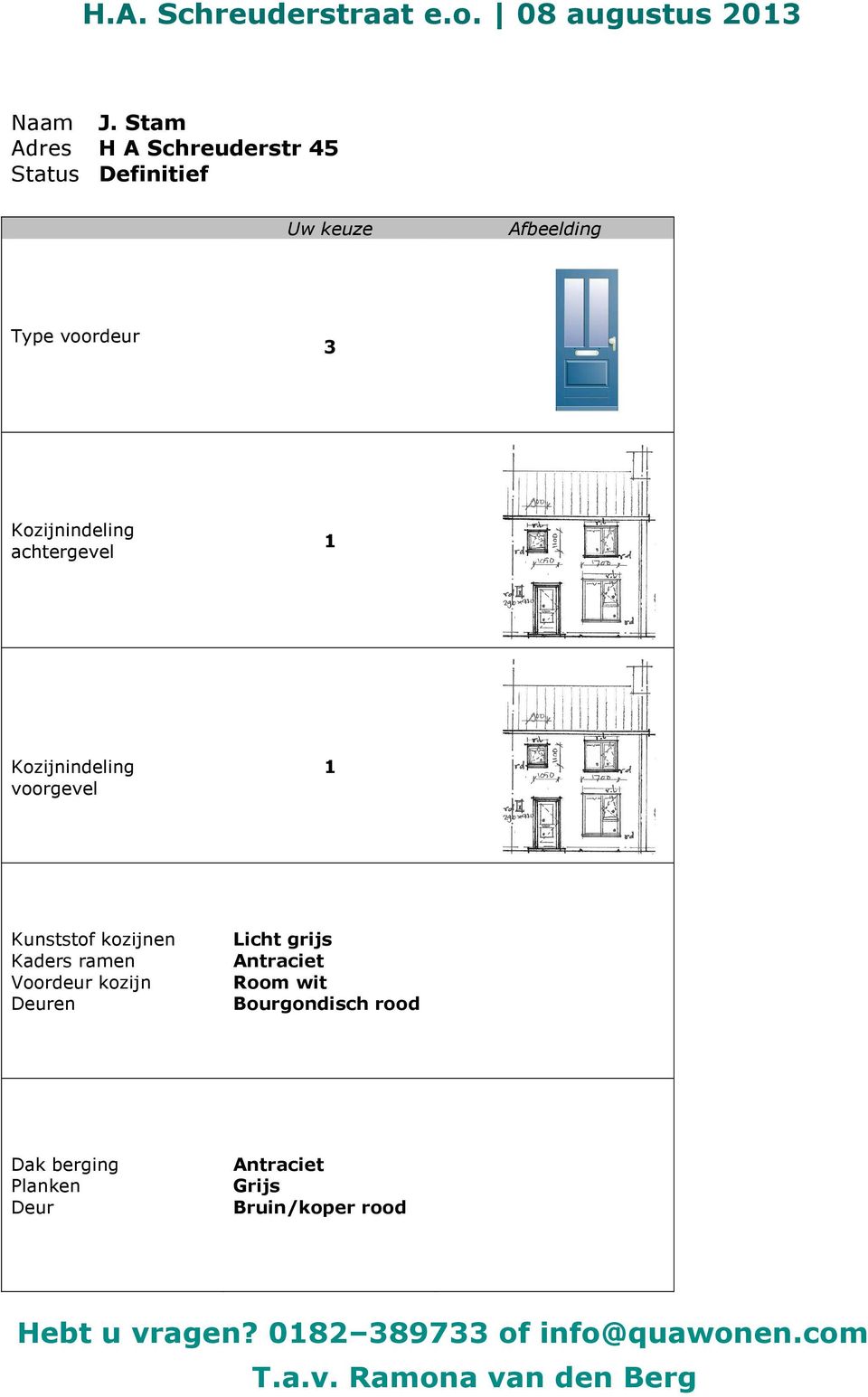 Stam Adres H A Schreuderstr 45