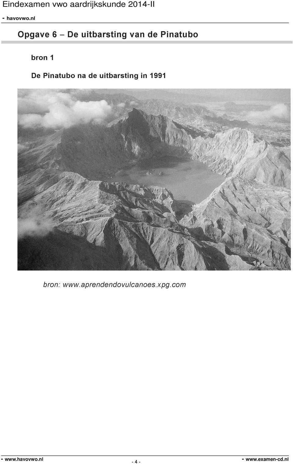 Pinatubo na de uitbarsting in 1991 bron: www.