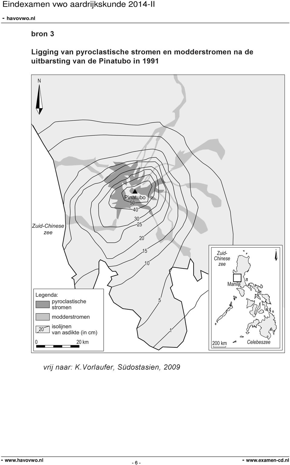 zee N Manila Legenda: pyroclastische stromen 20 modderstromen isolijnen van