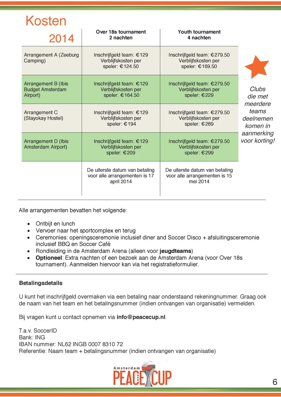 50 Inschrijfgeld team: 129 speler: 194 Inschrijfgeld team: 129 speler: 209 Inschrijfgeld team: 279.50 speler: 229 Inschrijfgeld team: 279.50 speler: 289 Inschrijfgeld team: 279.