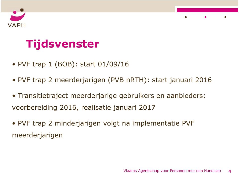 aanbieders: voorbereiding 2016, realisatie januari 2017 PVF trap 2 minderjarigen