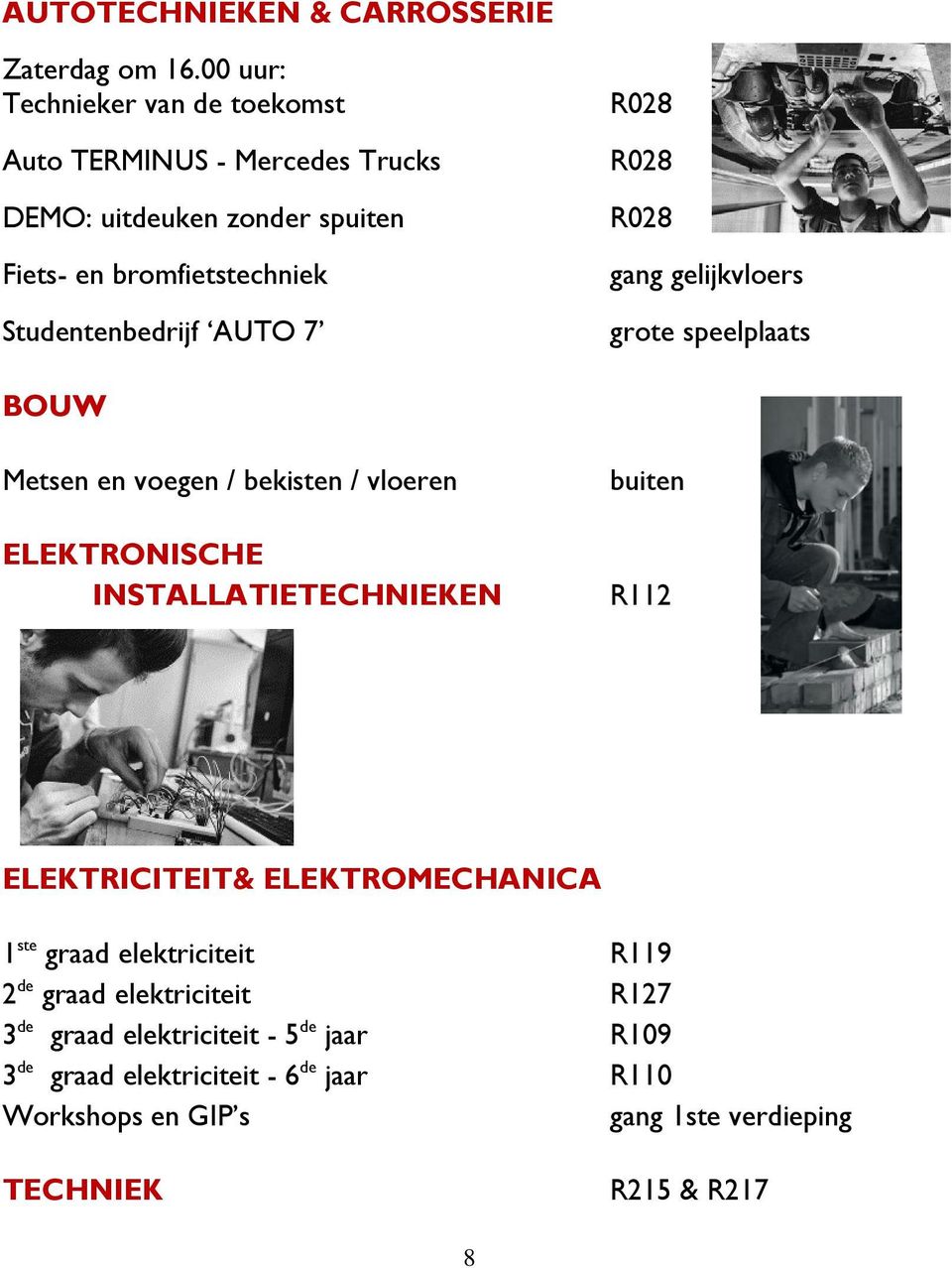 AUTO 7 R028 R028 R028 gang gelijkvloers grote speelplaats BOUW Metsen en voegen / bekisten / vloeren ELEKTRONISCHE INSTALLATIETECHNIEKEN buiten