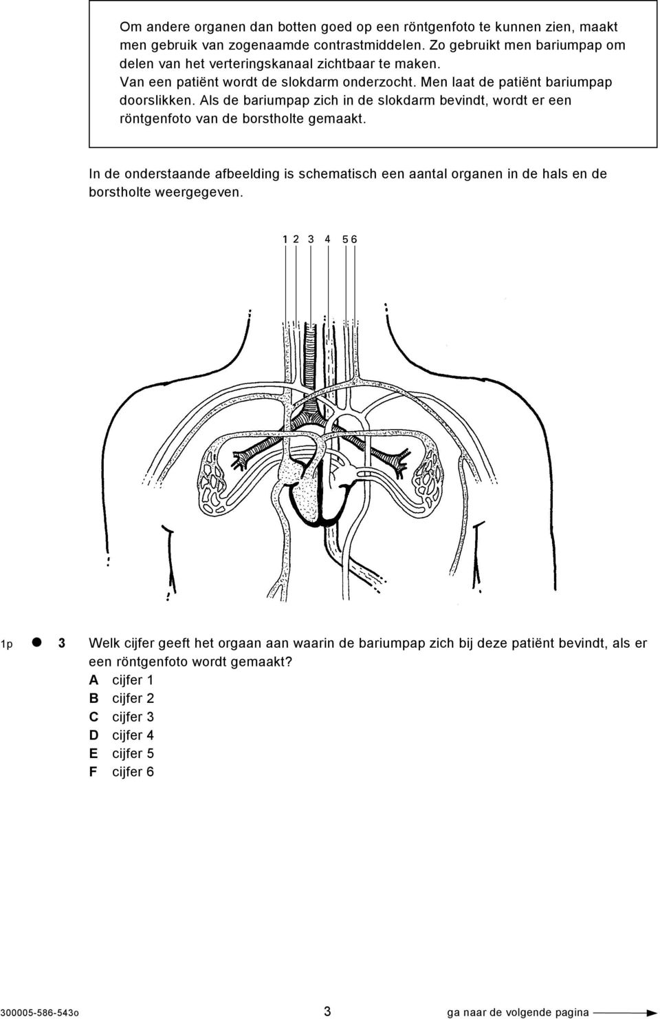 Als de bariumpap zich in de slokdarm bevindt, wordt er een röntgenfoto van de borstholte gemaakt.