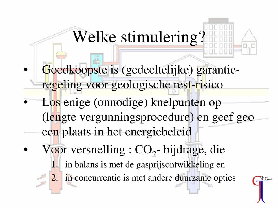 enige (onnodige) knelpunten op (lengte vergunningsprocedure) en geef geo een plaats