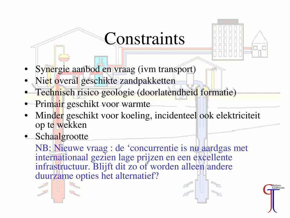 elektriciteit op te wekken Schaalgrootte NB: Nieuwe vraag : de concurrentie is nu aardgas met internationaal