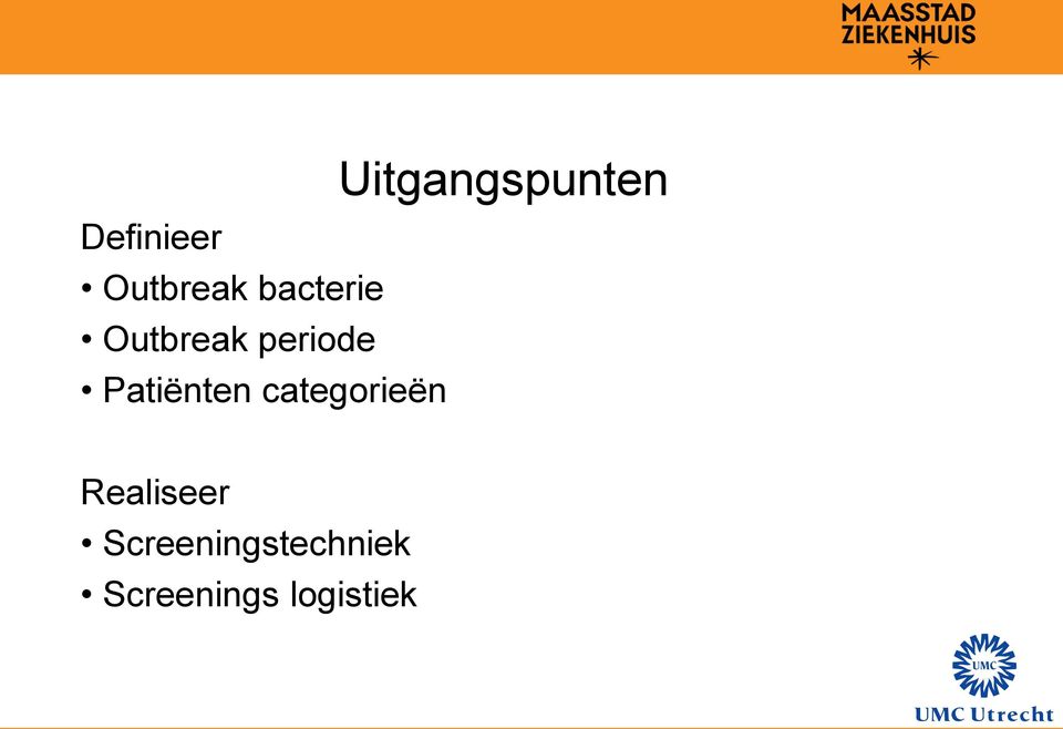 categorieën Uitgangspunten