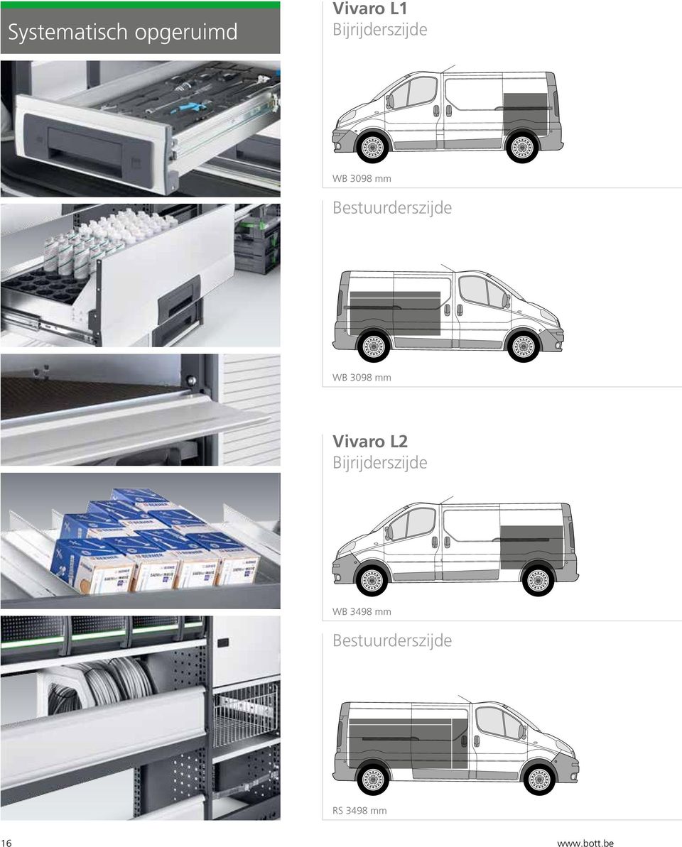 Bestuurderszijde WB 3098 mm Vivaro L2