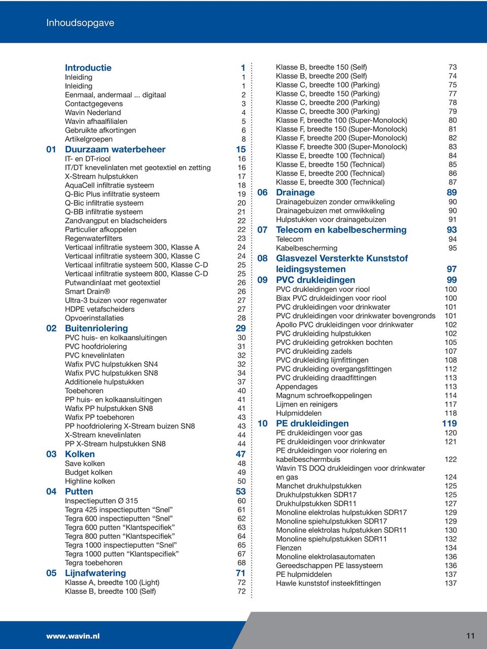 zetting 16 X-Stream hulpstukken 17 AquaCell infiltratie systeem 18 Q-Bic Plus infiltratie systeem 19 Q-Bic infiltratie systeem 20 Q-BB infiltratie systeem 21 Zandvangput en bladscheiders 22