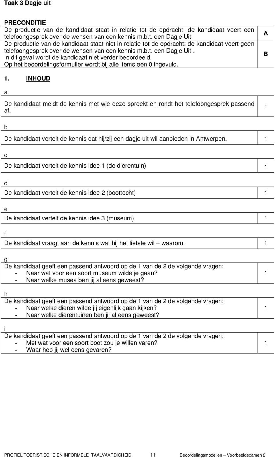 . In dit geval wordt de kandidaat niet verder beoordeeld. Op het beoordelingsformulier wordt bij alle items een 0 ingevuld. A B.