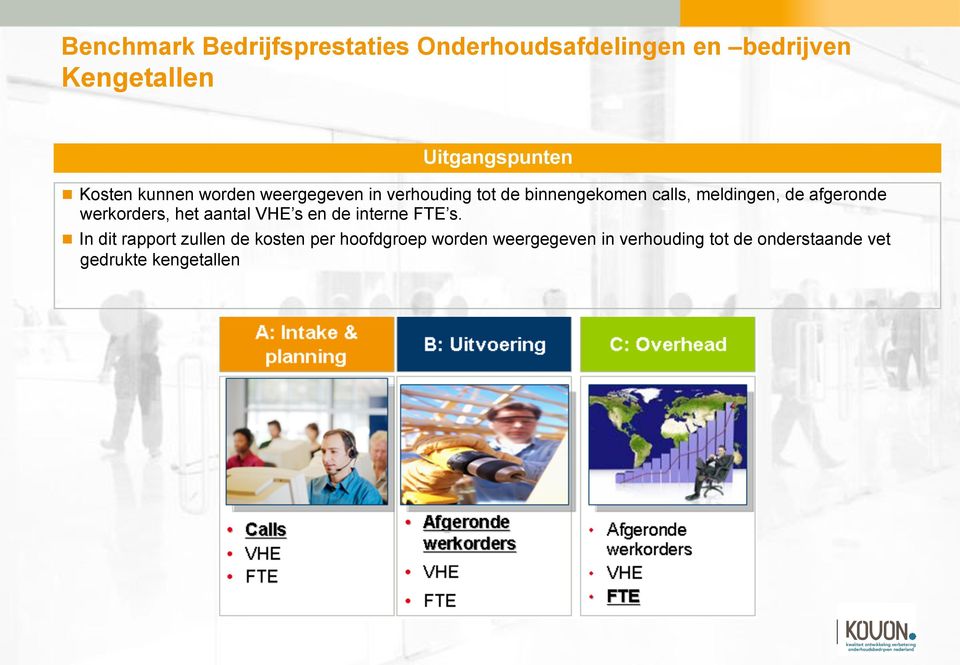 afgeronde werkorders, het aantal VHE s en de interne FTE s.