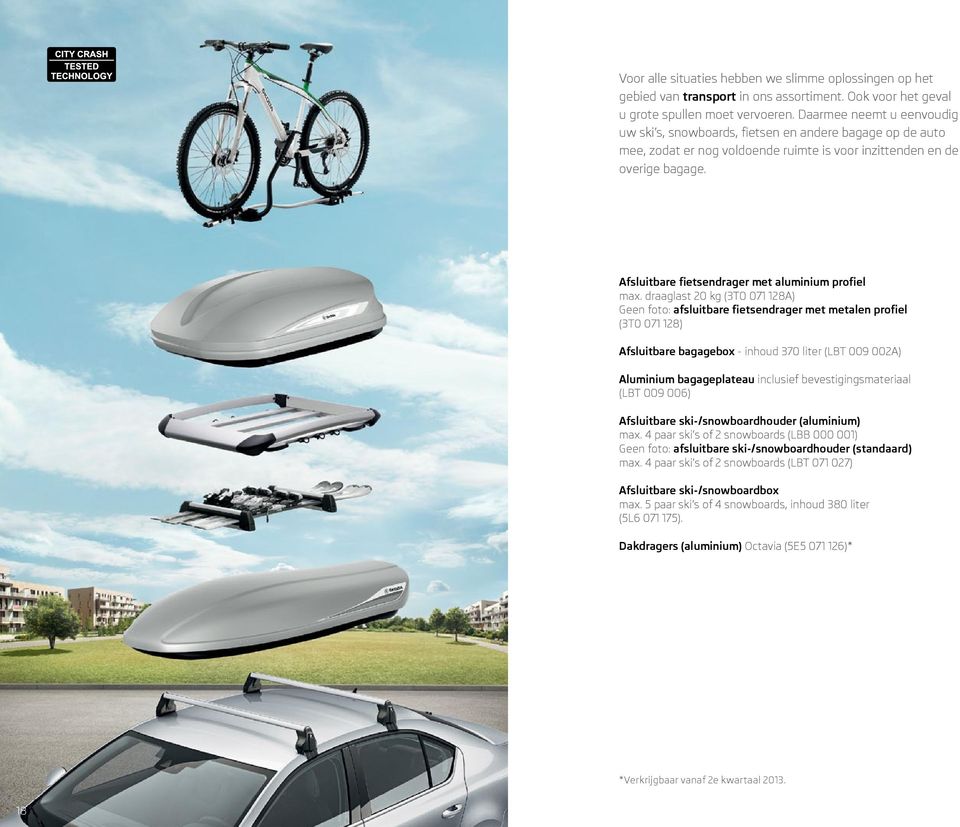 Afsluitbare fietsendrager met aluminium profiel max.
