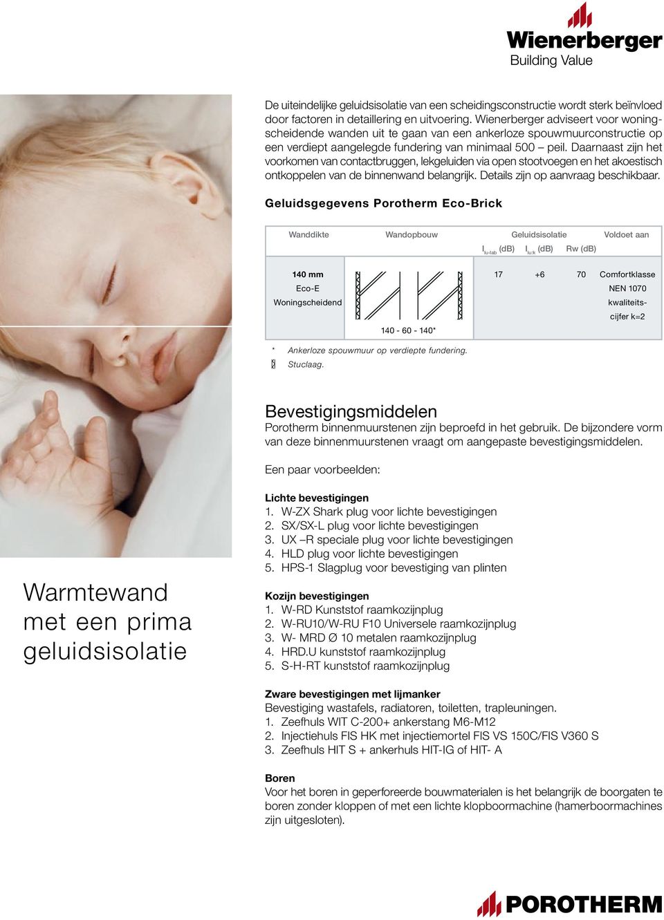 Daarnaast zijn het voorkomen van contactbruggen, lekgeluiden via open stootvoegen en het akoestisch ontkoppelen van de binnenwand belangrijk. Details zijn op aanvraag beschikbaar.