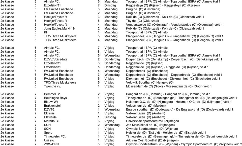 United Enschede 6 Maandag Brug de (C) (Enschede) 2e klasse 5 FV.