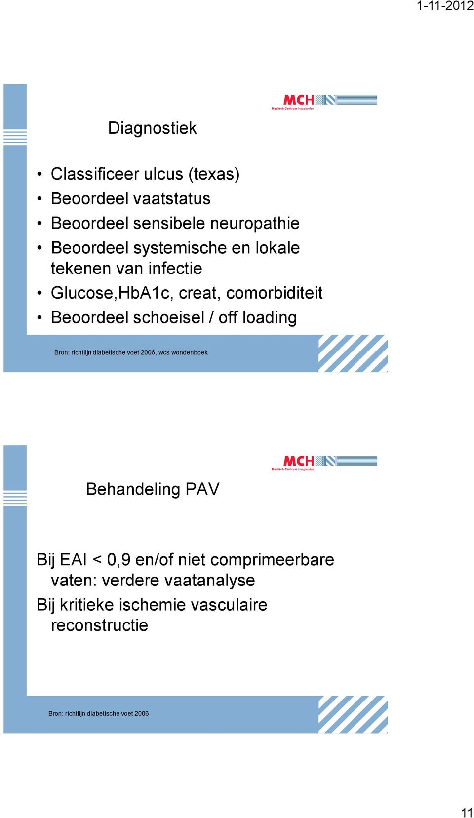 loading Bron: richtlijn diabetische voet 2006, wcs wondenboek Behandeling PAV Bij EAI < 0,9 en/of niet