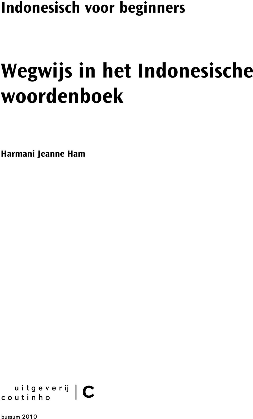 woordenboek Harmani Jeanne Ham