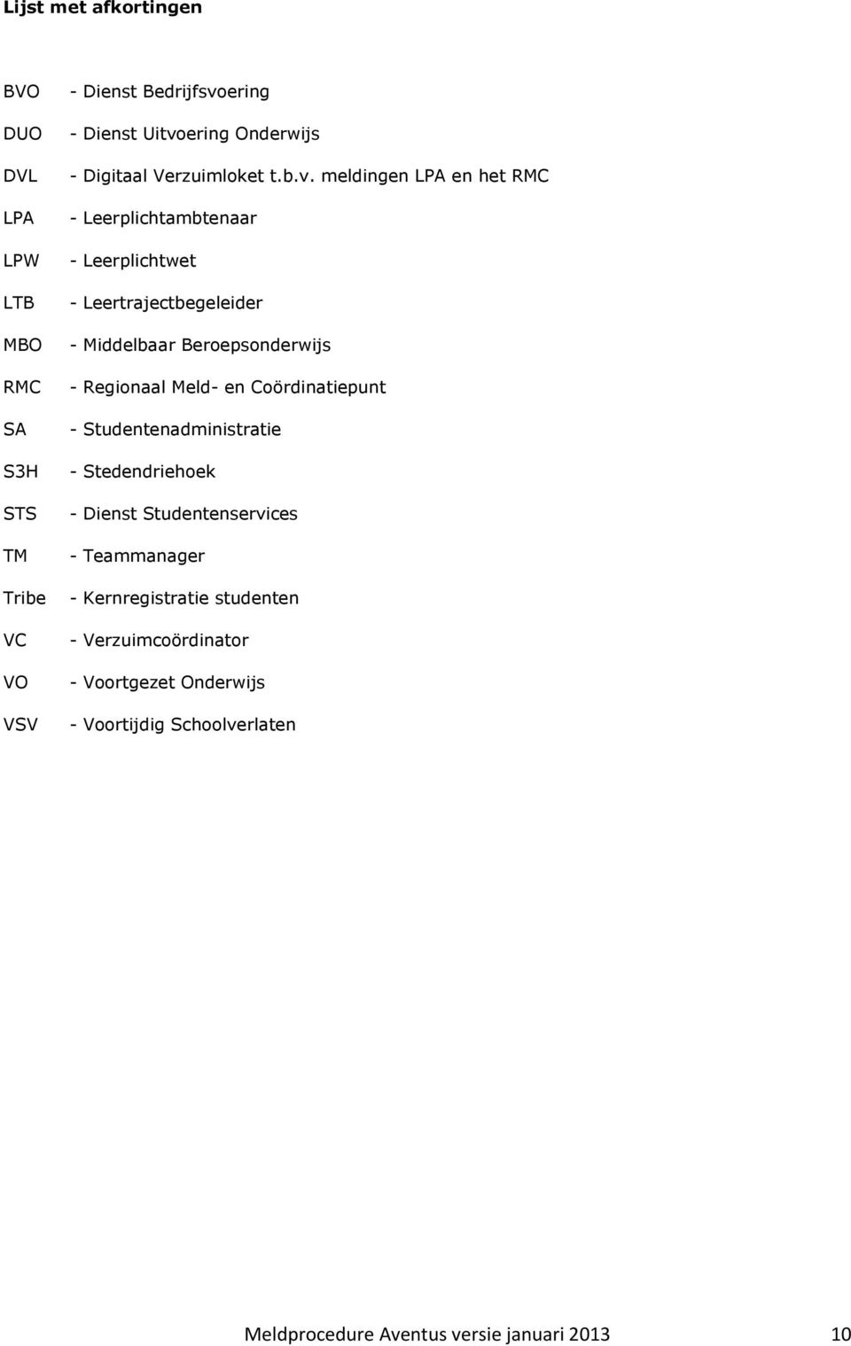 meldingen LPA en het RMC - Leerplichtambtenaar - Leerplichtwet - Leertrajectbegeleider - Middelbaar Beroepsonderwijs - Regionaal Meld- en