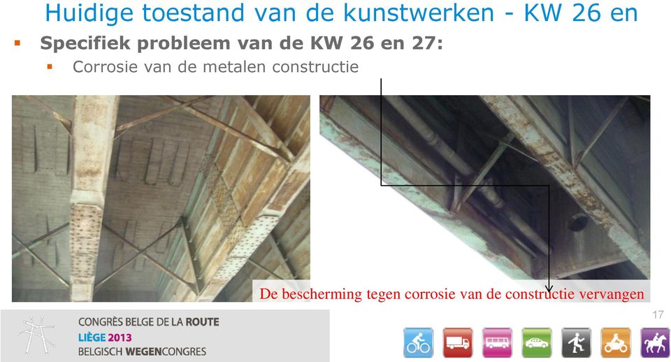 Corrosie van de metalen constructie De