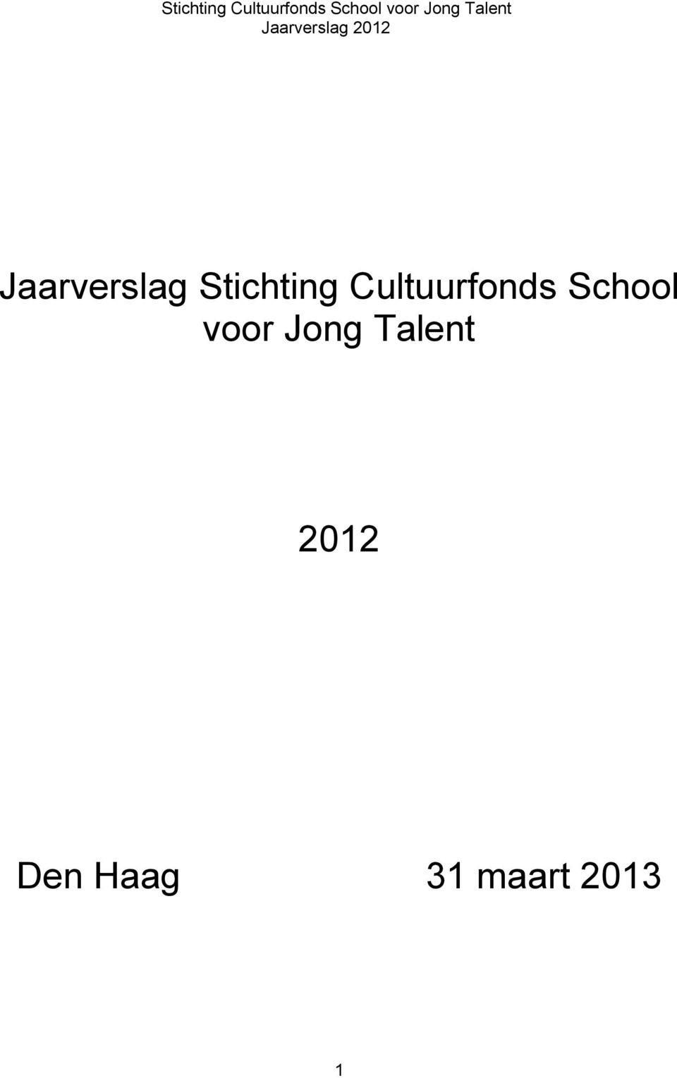 voor Jong Talent 2012