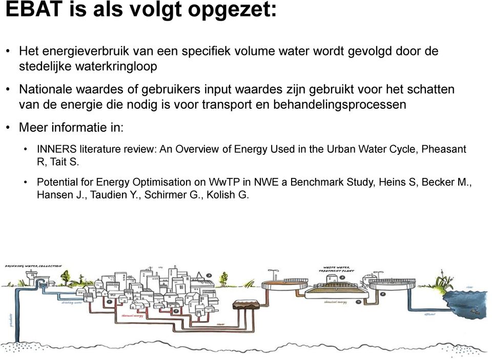 behandelingsprocessen Meer informatie in: INNERS literature review: An Overview of Energy Used in the Urban Water Cycle, Pheasant