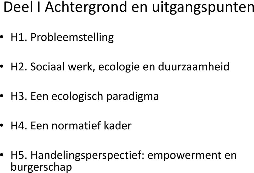 Sociaal werk, ecologie en duurzaamheid H3.