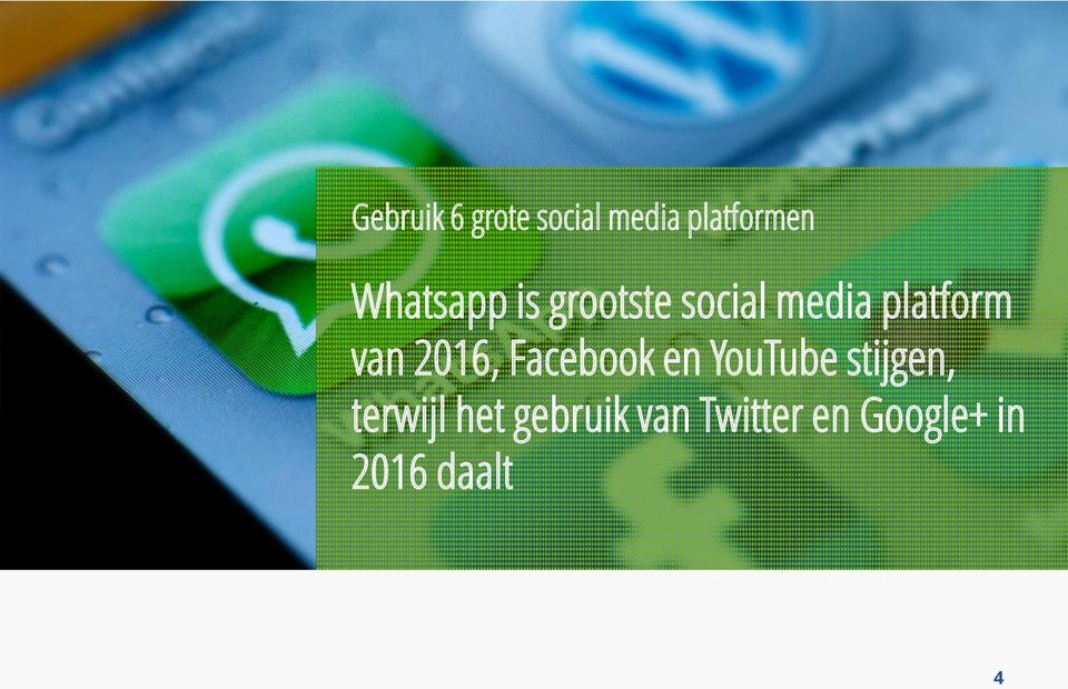 van 2016, Facebook en YouTube stijgen,