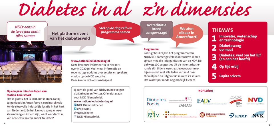 Programma Zoals gebruikelijk is het programma van NDD06 samengesteld in intensieve samenspraak met alle lidorganisaties van de NDF.