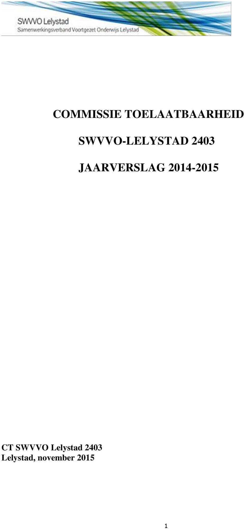 JAARVERSLAG 2014-2015 CT