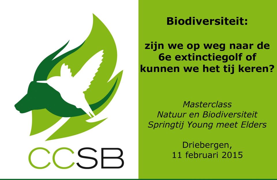 Masterclass Natuur en Biodiversiteit