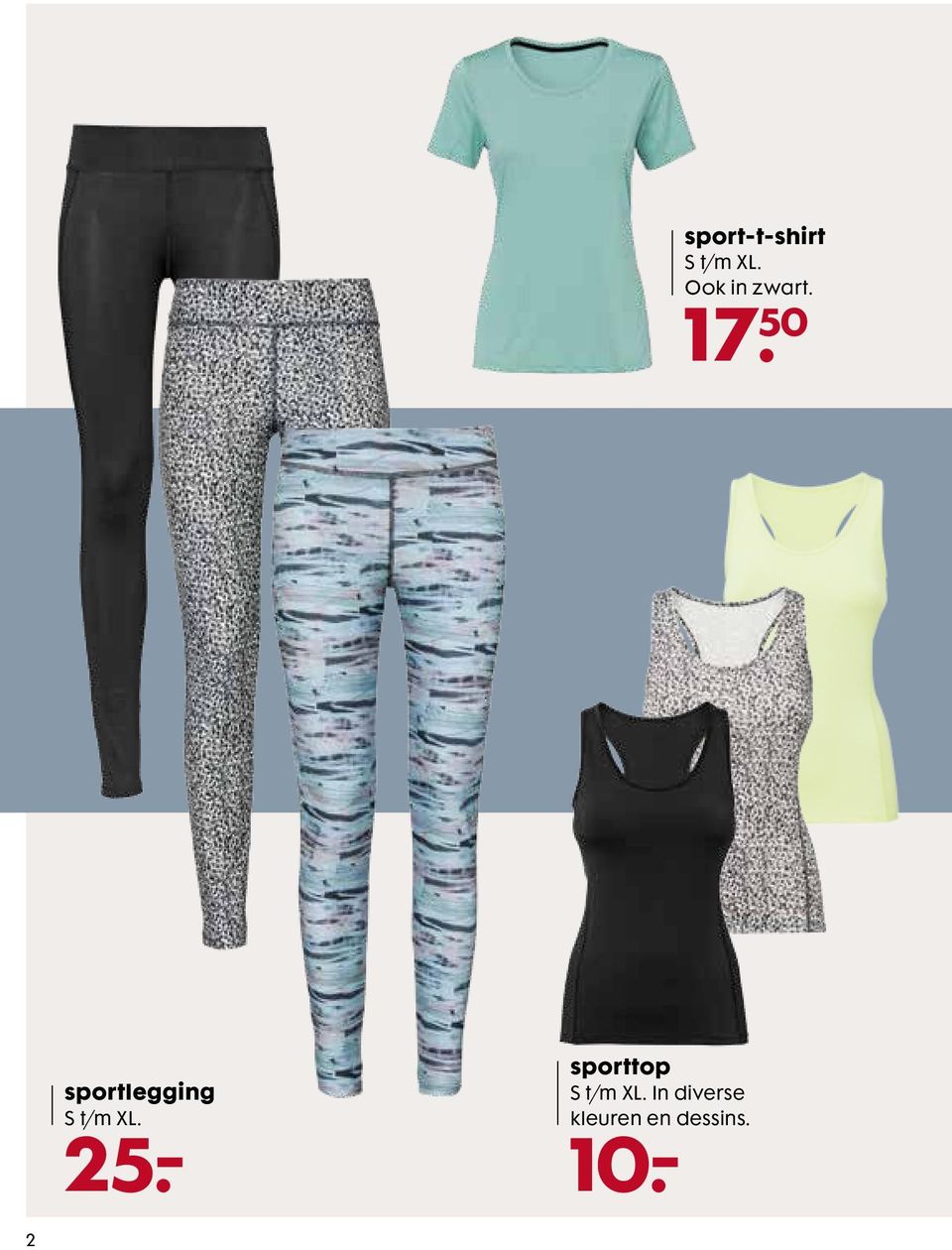 sportlegging S t/m XL.