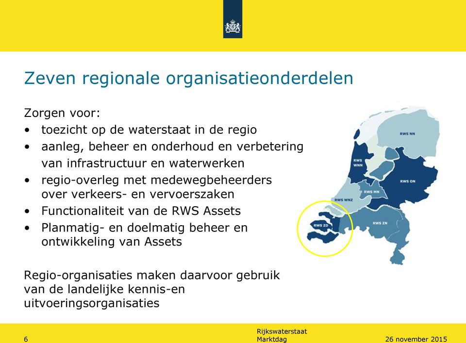 verkeers- en vervoerszaken Functionaliteit van de RWS Assets Planmatig- en doelmatig beheer en ontwikkeling