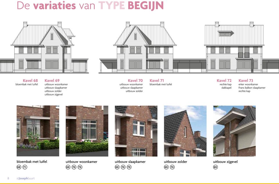 Kavel 72 reche kap dakkapel Kavel 73 erker woonkamer Frans balkon slaapkamer reche kap bloembak me luifel