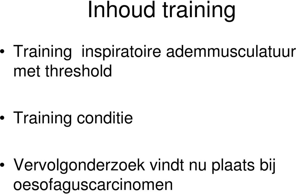 threshold Training conditie