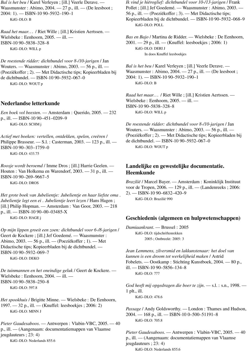 Met Didactische tips; Kopieerbladen bij de dichtbundel. ISBN-10 90 5932 067 0 KdG DLO: WOUT p Nederlandse letterkunde Een boek vol beesten. Amsterdam : Querido, 2005. 232 p., ill.