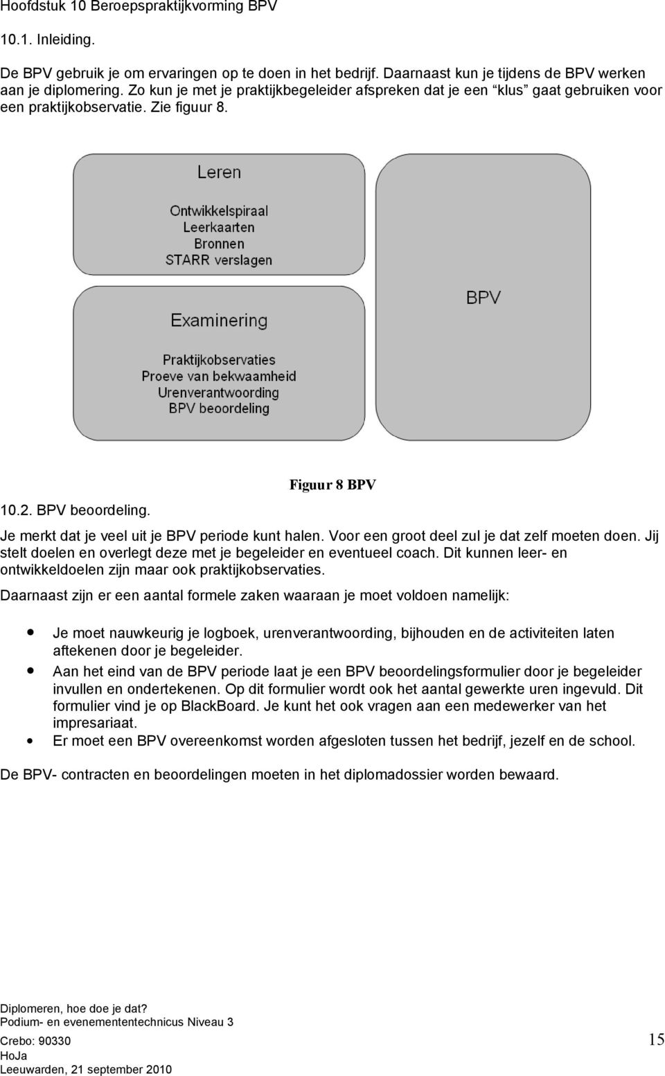 Figuur 8 BPV Je merkt dat je veel uit je BPV periode kunt halen. Voor een groot deel zul je dat zelf moeten doen. Jij stelt doelen en overlegt deze met je begeleider en eventueel coach.