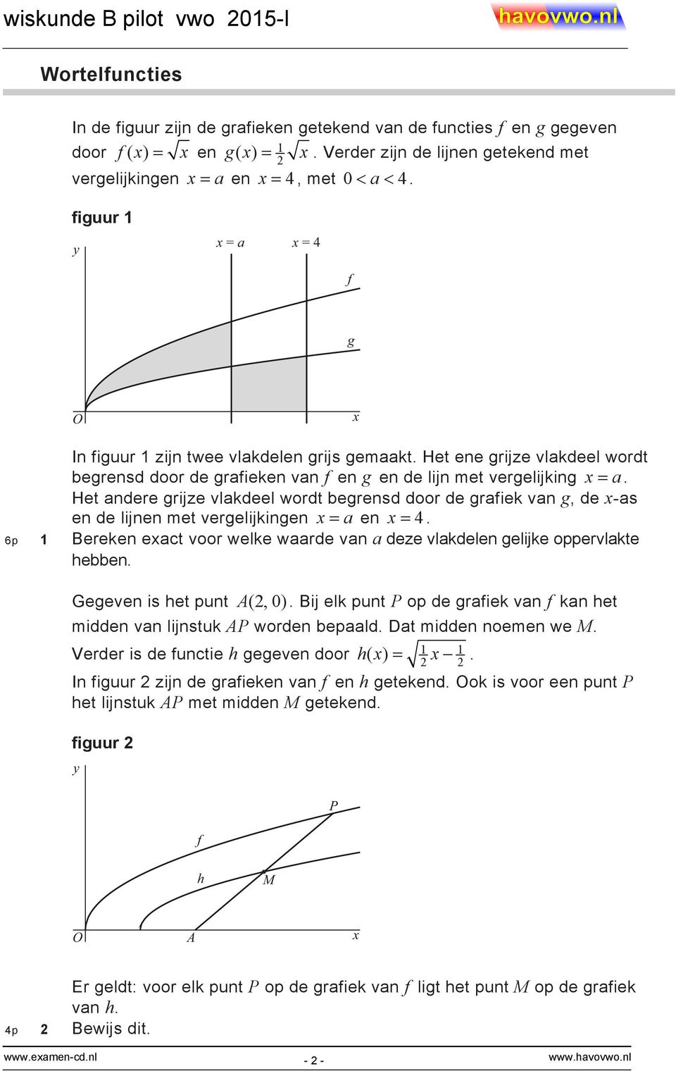 Het ndere grijze vlkdeel wordt begrensd door de grfiek vn g, de -s en de lijnen met vergelijkingen en 4. 6p Bereken ect voor welke wrde vn deze vlkdelen gelijke oppervlkte hebben.