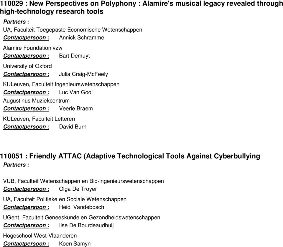 Letteren David Burn 110051 : Friendly ATTAC (Adaptive Technological Tools Against Cyberbullying VUB, Faculteit Wetenschappen en Bio-ingenieurswetenschappen Olga De Troyer