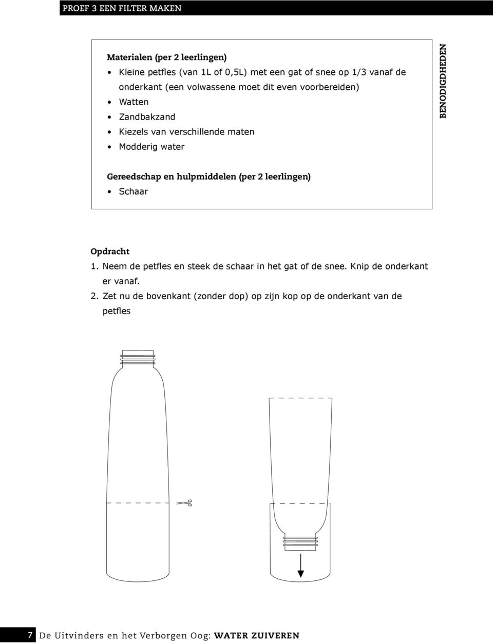 BENODIGDHEDEN Gereedschap en hulpmiddelen (per 2 leerlingen) Schaar Opdracht 1.