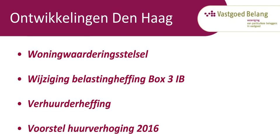 Wijziging belastingheffing Box 3