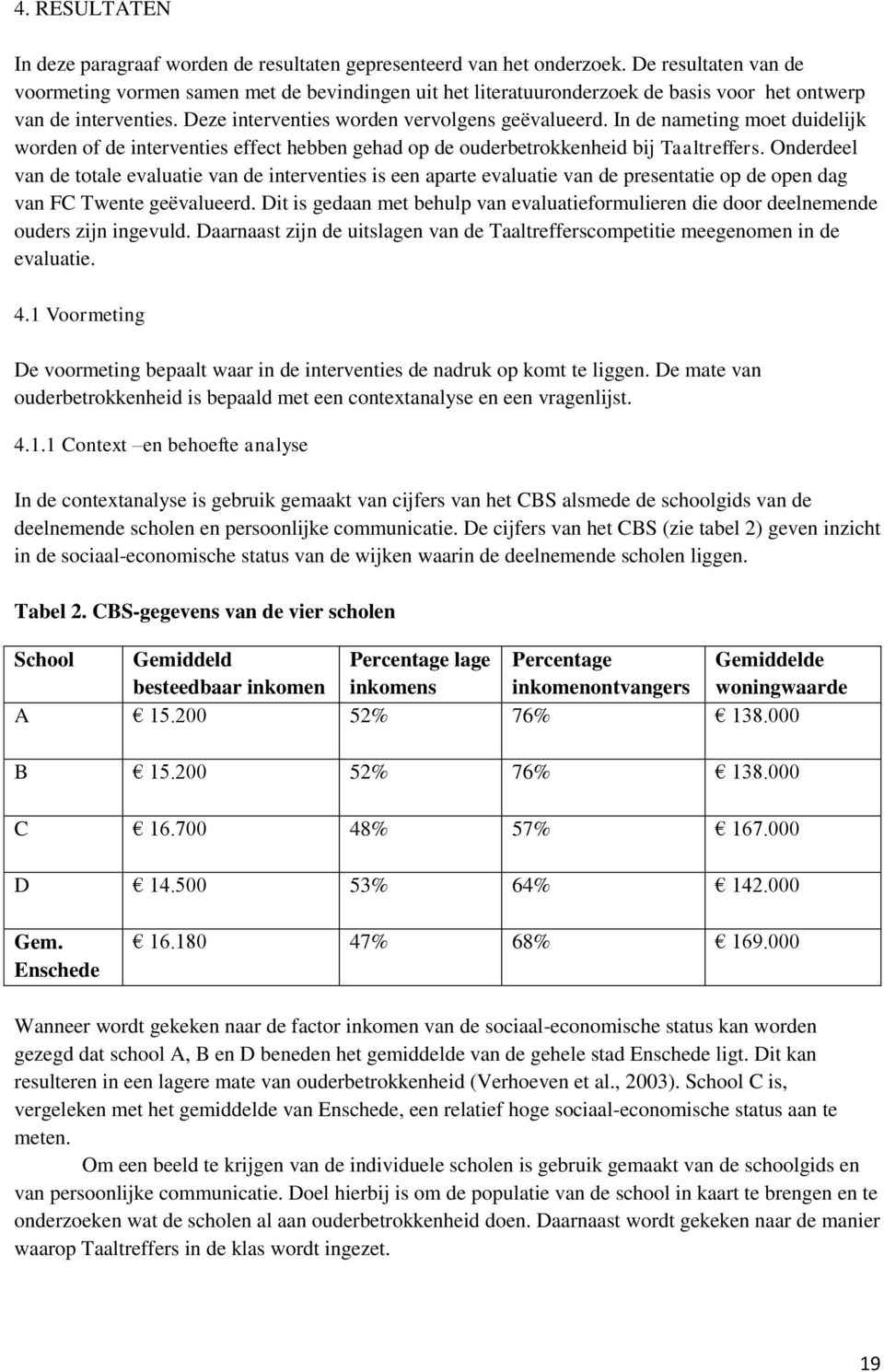 In de nameting moet duidelijk worden of de interventies effect hebben gehad op de ouderbetrokkenheid bij Taaltreffers.