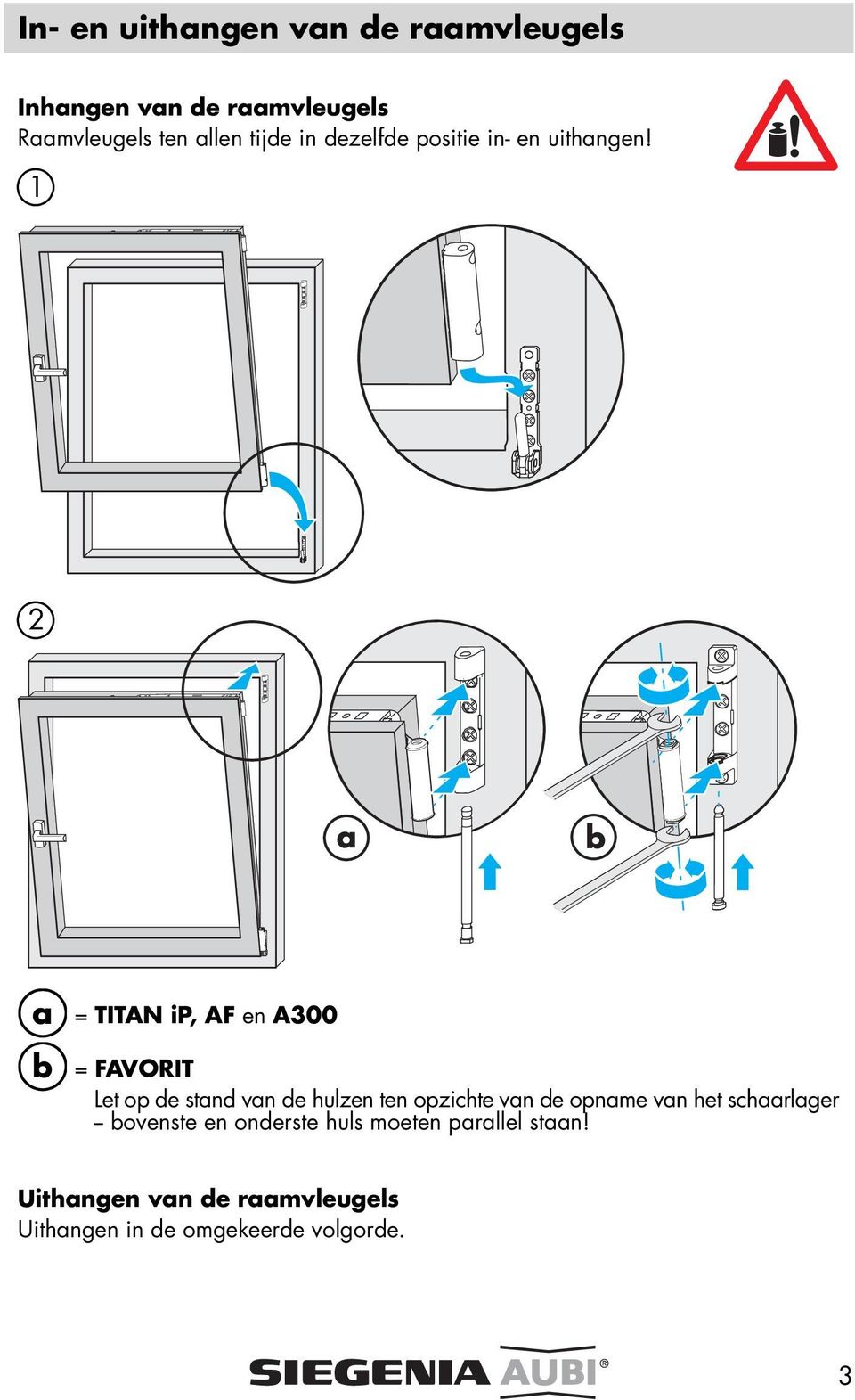 1 2 a b a b = TITAN ip, AF en A300 = FAVORIT Let op de stand van de hulzen ten opzichte van