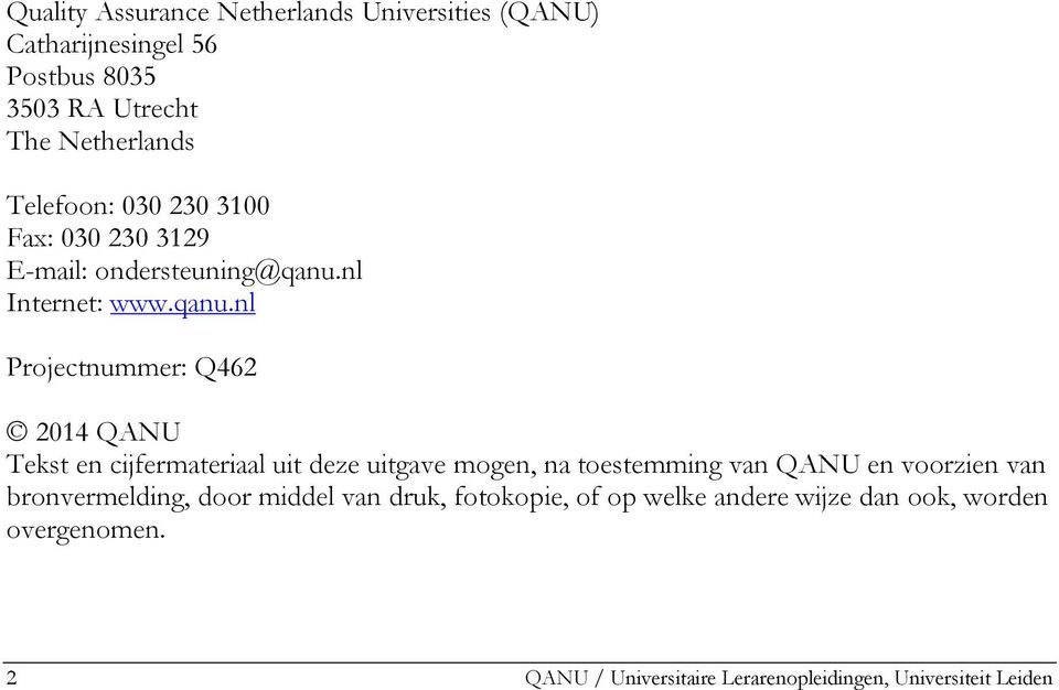 nl Internet: www.qanu.