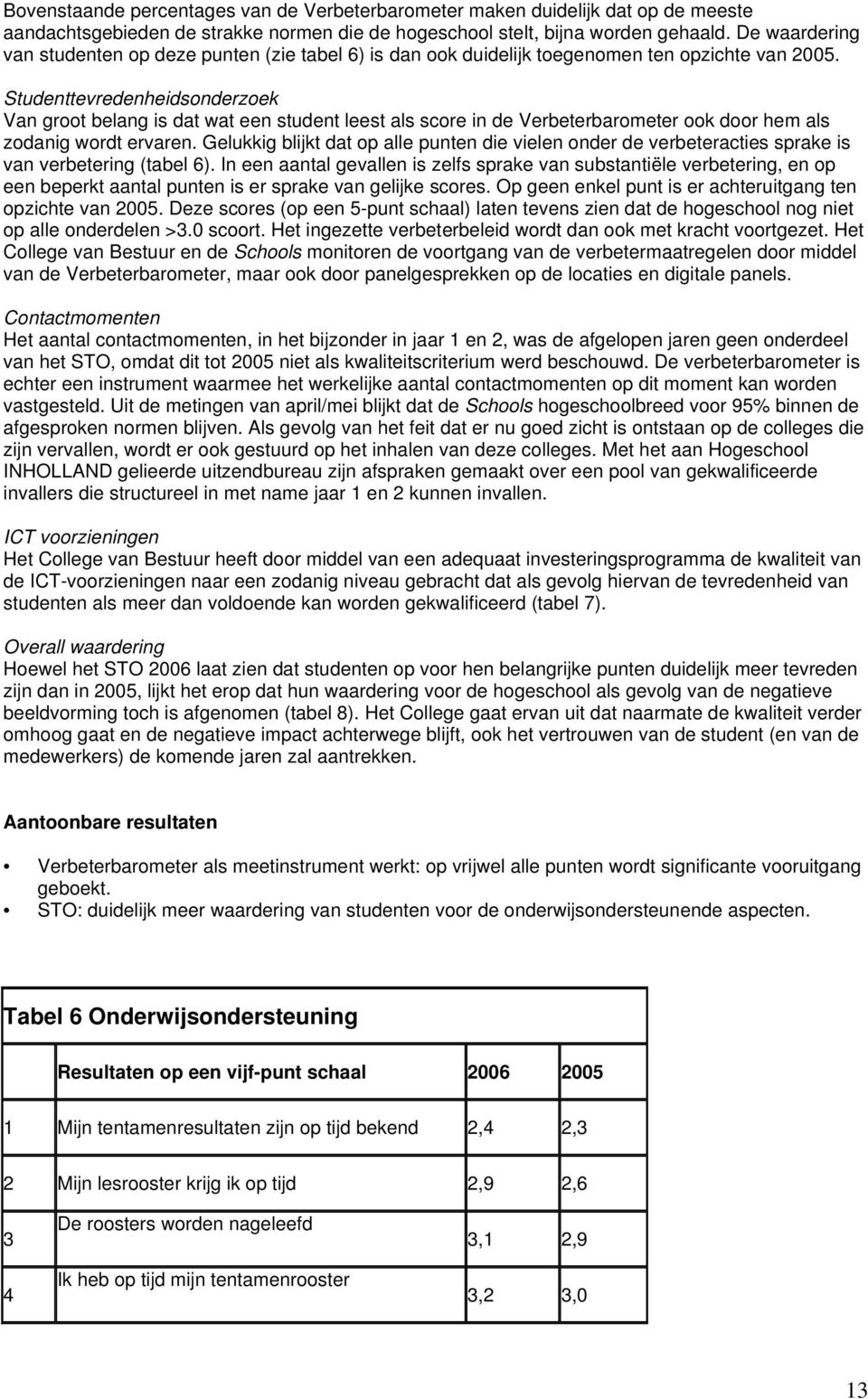 Studenttevredenheidsonderzoek Van groot belang is dat wat een student leest als score in de Verbeterbarometer ook door hem als zodanig wordt ervaren.