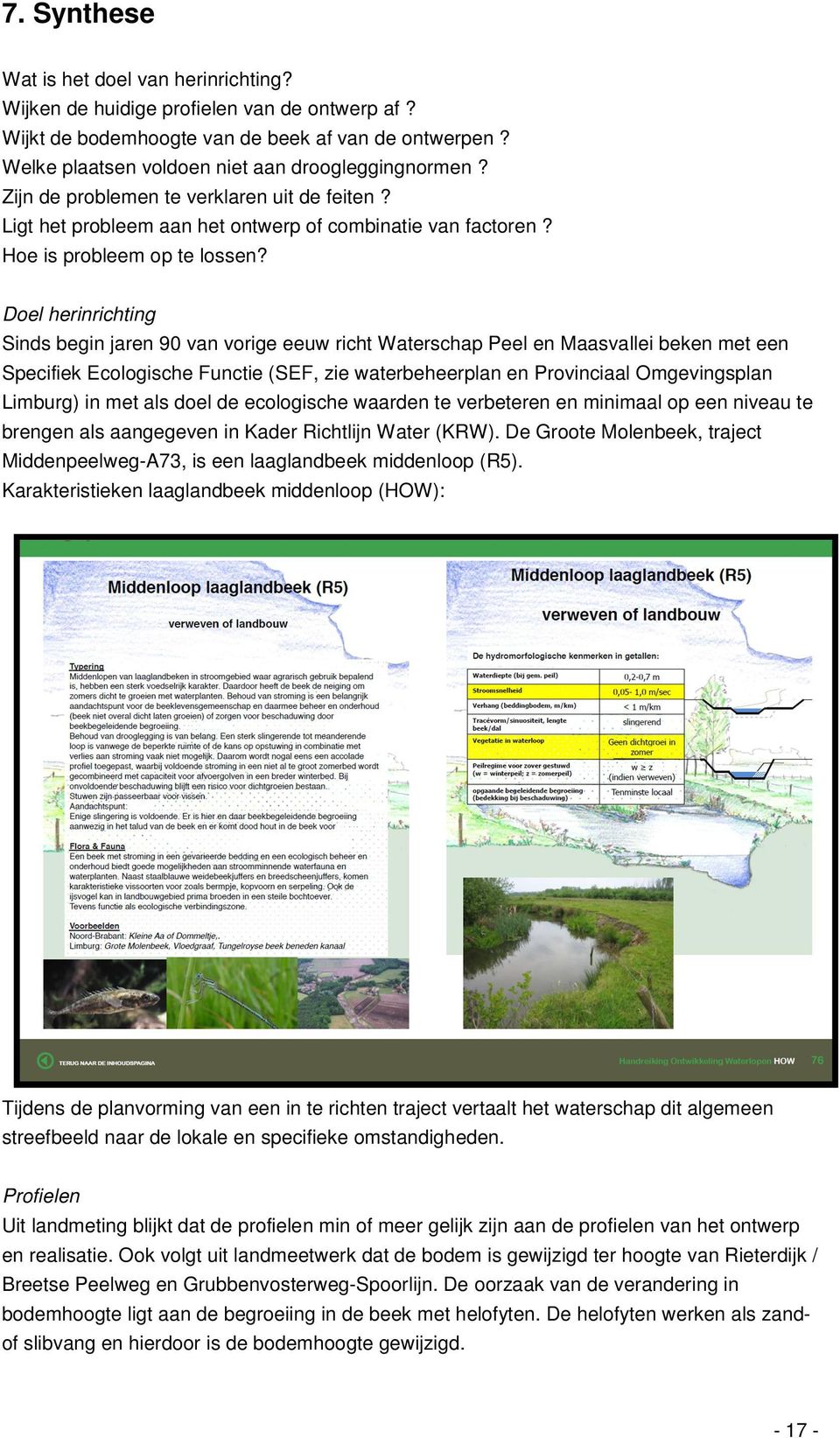Doel herinrichting Sinds begin jaren 90 van vorige eeuw richt Waterschap Peel en Maasvallei beken met een Specifiek Ecologische Functie (SEF, zie waterbeheerplan en Provinciaal Omgevingsplan Limburg)
